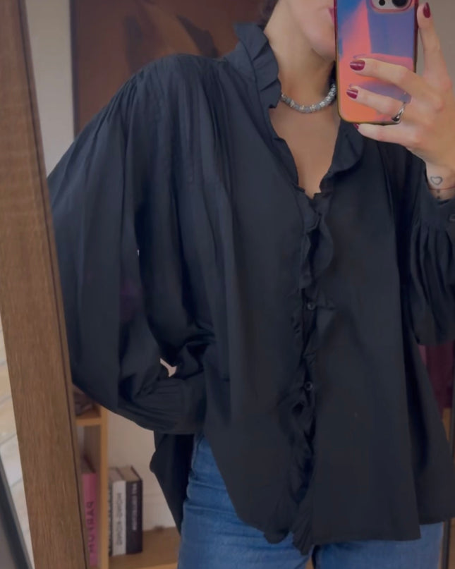 CHEMISE 100% COTON NOIRE